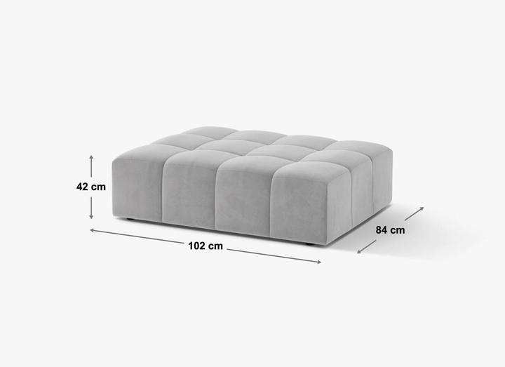 Cosmopolitan Design Velvet Pouf, "Chicago", 1 Seat, Light Beige, 102x84x42 Made in Europe