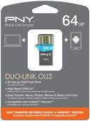 Produktbild PNY DUO-LINK OTG OU3 64GB USB3.0 (64 GB, Micro USB-B, USB-A)