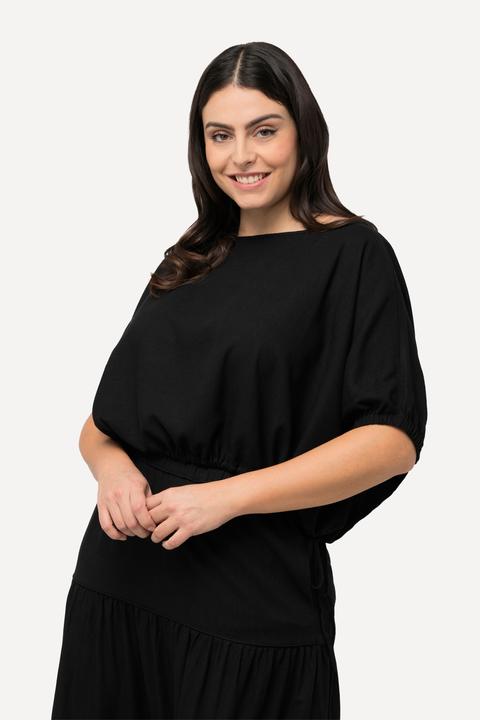 Produktbild Ulla Popken Bluse, Leinenmix, Oversized, U-Boot-Ausschnitt, Halbarm (58)