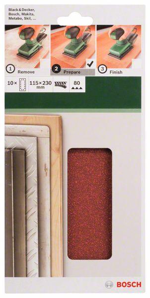 Produktbild Bosch Zubehör DIY Schleifblatt 115x230mm K80 10er Set (80)