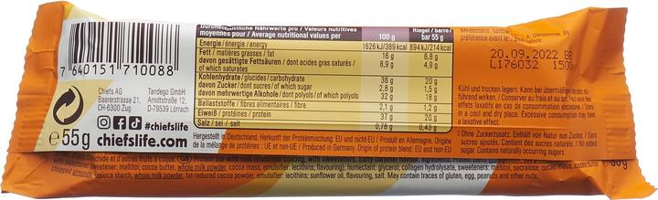 Nährwerte und Zutaten Chiefs Protein Bar (Caramel, 12 Stk., 660 g)