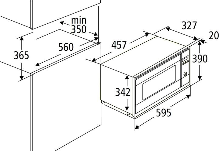 Image du produit PKM Four à micro-ondes encastrable MW800-20B EB LxHxP 59,5 x 36 x 39 cm (20 l)