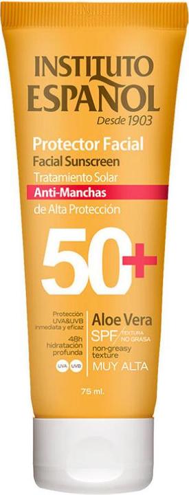 Actual product image Instituto Español Sol. Tubo Proteccion Facial Antimachas Spf50+ 75 ml (Suntan cream, SPF 50, 75 ml)