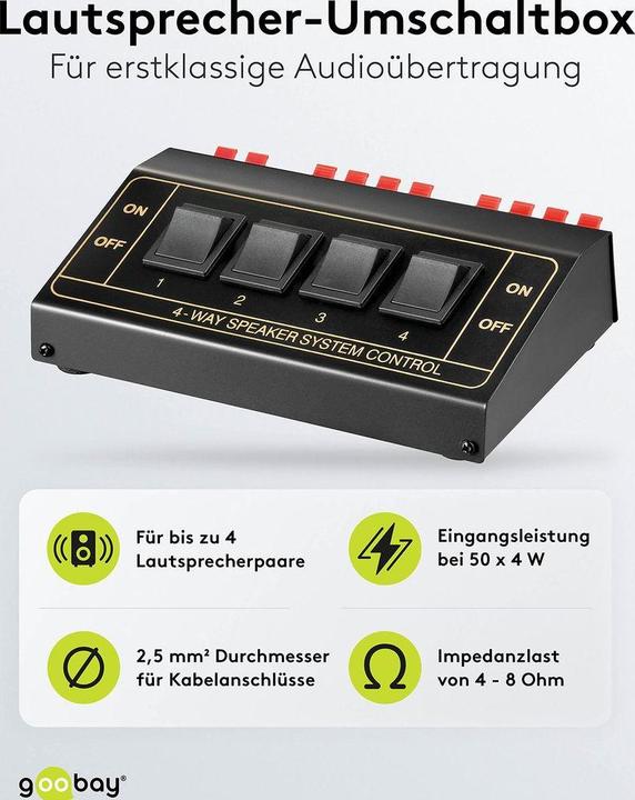 Produktbild Goobay Lautsprecher-Umschaltbox