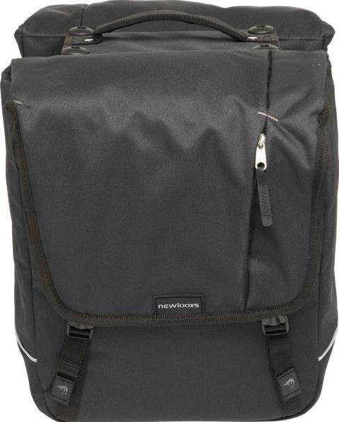 Productafbeelding New Looxs fietstas NewLooxs Nova Double Racktime 2 32 liter - 35 x 15 x 35 cm - zwart (32 l, Draagtas)