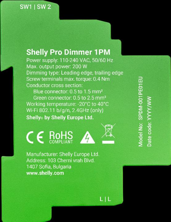 Actual product image Shelly Pro Dimmer 1PM