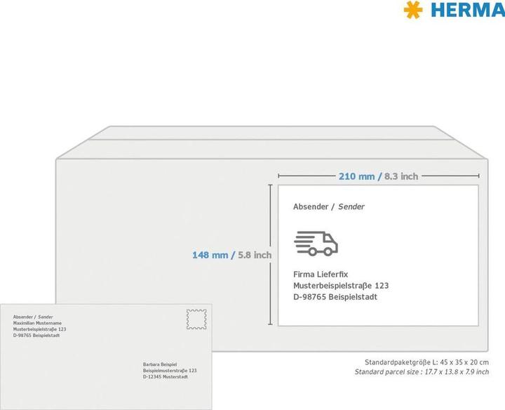 Actual product image HERMA Recycling shipping labels A4