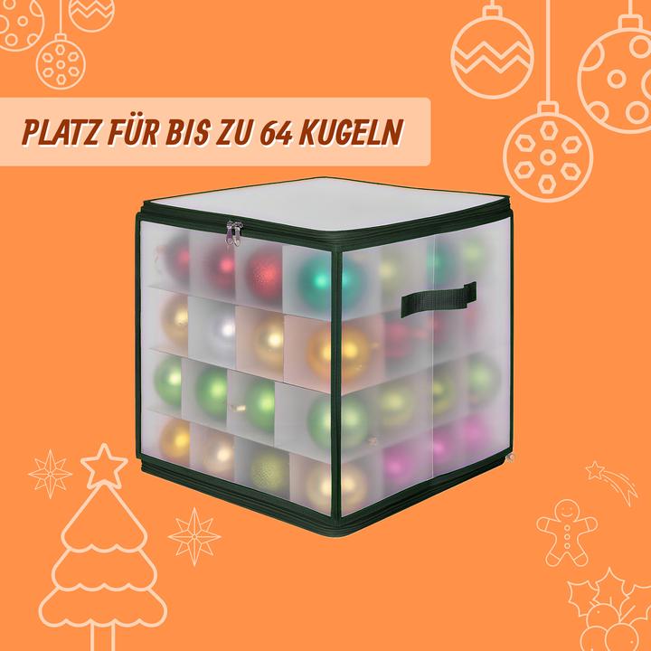 Produktbild Relaxdays Weihnachtskugel Aufbewahrungsbox (36 cm, 1x)