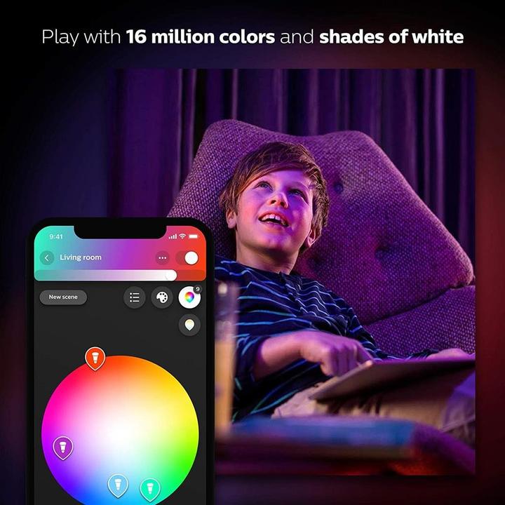 Actual product image Philips Hue White & Color Ambiance BT starter kit (E27, 806 lm, 2 x)