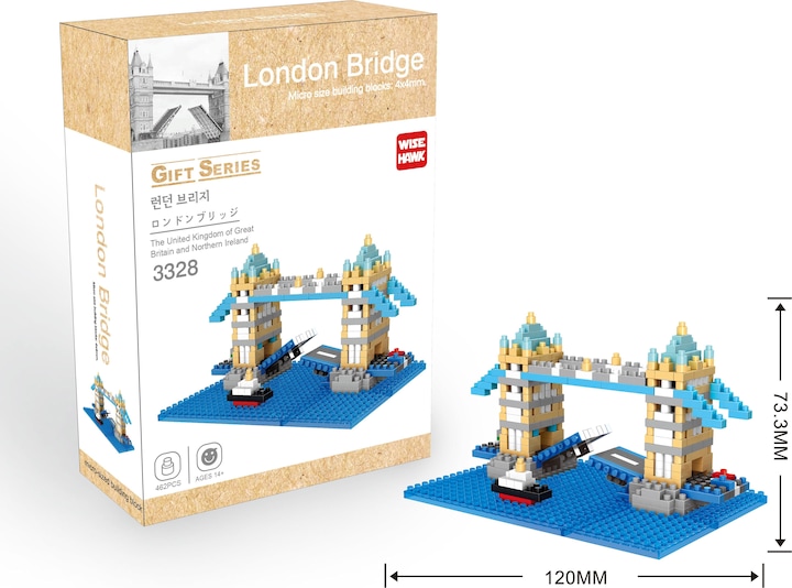 Actual product image Tinisu London Bridge landmark model LNO Micro-Bricks building blocks