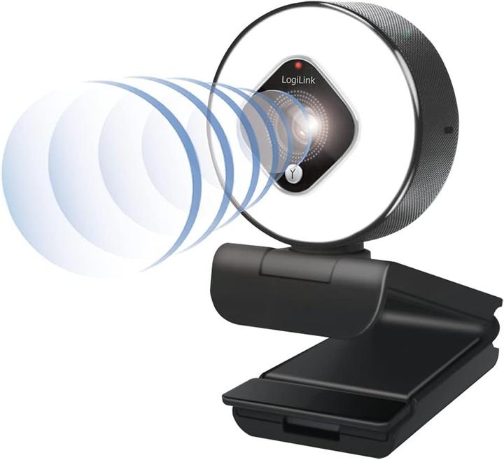 Produktbild LogiLink UA0384 Webcam LL1 Stream, USB 2.0, HD 1920x1080, 76 degree, black (2.10 Mpx)