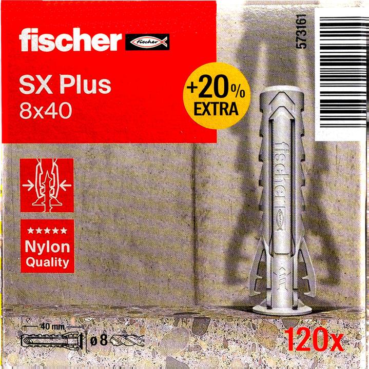 Produktbild Fischer Dübel SX Plus 8x40 +20% (120 Stk.)