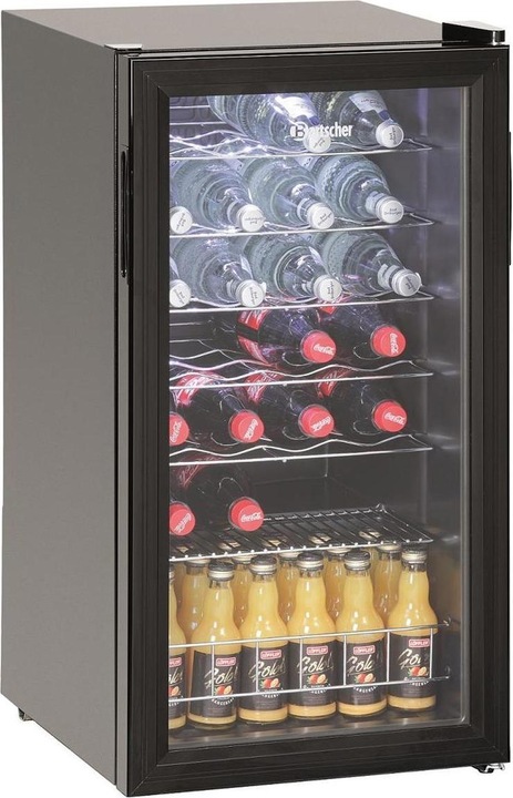 Produktbild Bartscher Flaschenkühlschrank 700182G 88L G 28Fl.Doppel-Verglasung 5Ablagen