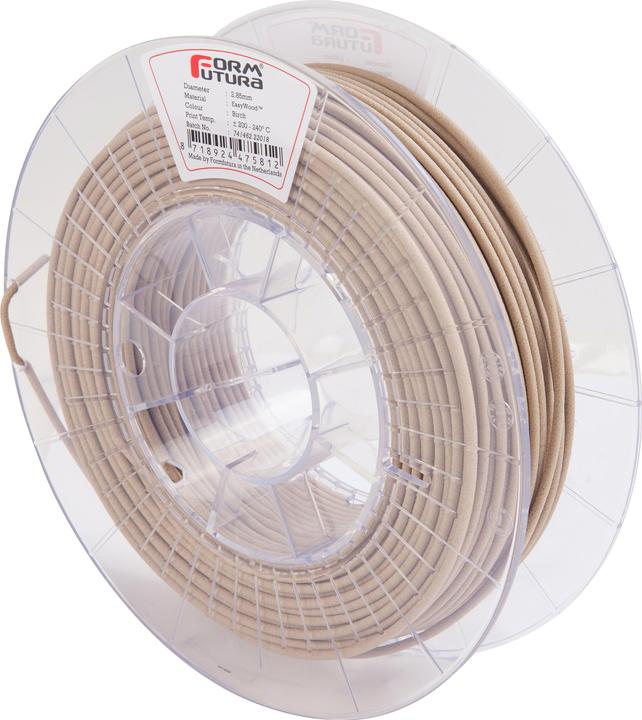 Produktbild Formfutura EasyWood - Birch (Birkenholz) (2.85mm, 500 gram). Druckmaterial: Polyacticsäure (PLA), W (PLA, Holz, 2.85 mm, 500 g, Braun)