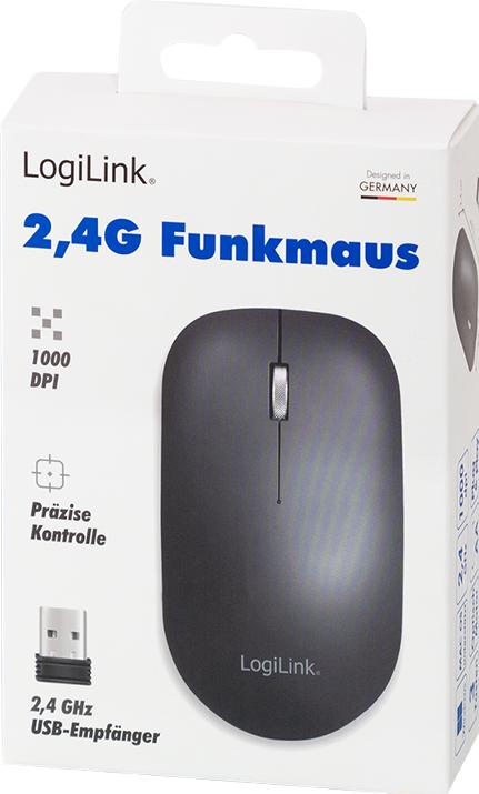 Actual product image LogiLink Kabellose Maus, 2,4 GHz, USB-A-Dongle, schwarz (Wireless)