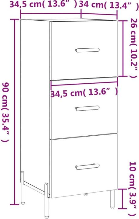 Actual product image vidaXL Sideboard (34.50 x 34 x 90 cm)