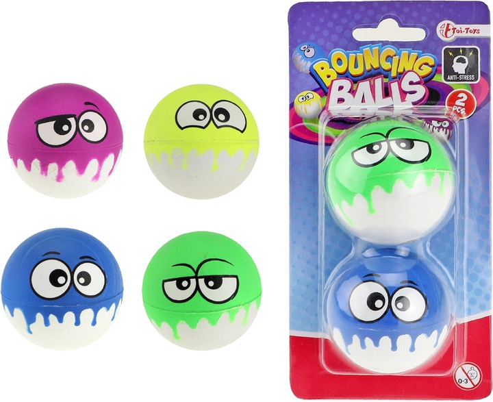 Actual product image Toi-Toys Bouncy Ball Cartoon Eyes 2 pieces