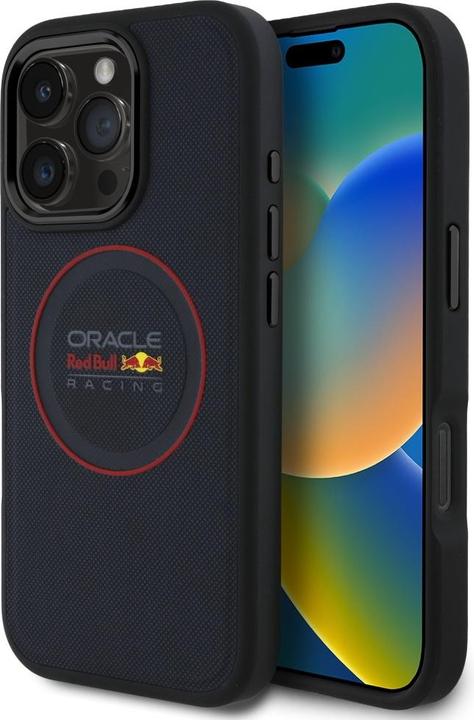 Immagine prodotto Red Bull RBHMP16L24PUILVR Custodia rigida per iPhone 16 Pro 6,3" in pelle granatowy/navy Anello rosso MagSafe (Apple iPhone 16 Pro)