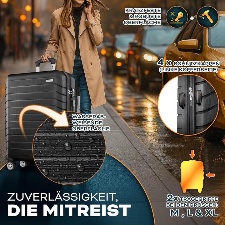 Tillvex Reisekoffer-Set mit Gepäckwaage und TSA-Schloss (3-teilig)