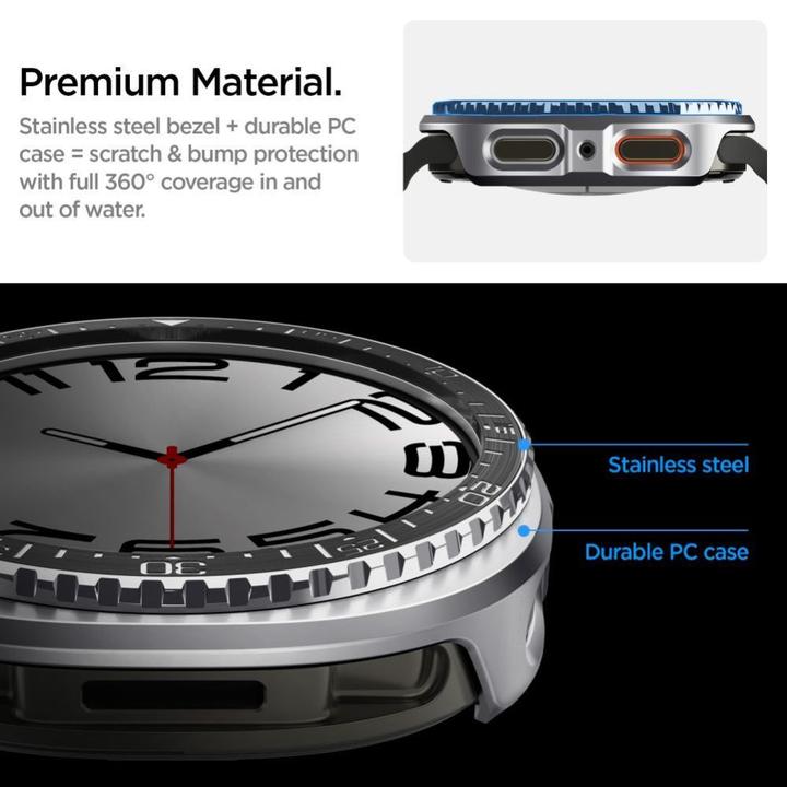 Immagine prodotto Spigen - Bezel Tune Pro Diver - for Samsung Galaxy Watch8 44mm, Stainless Steel - Black