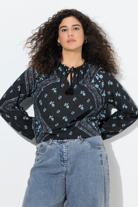 Produktbild Ulla Popken Bluse, A-Linie, Tunika-Ausschnitt, Langarm (50, 52)