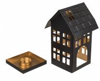 Actual product image Ootb Black metal decorative house for tea lights