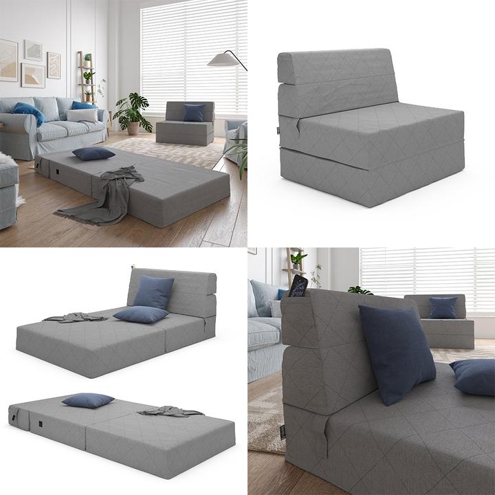 Produktbild VitaliSpa Sofa Lima, Grau, 100 cm mit Schlaffunktion