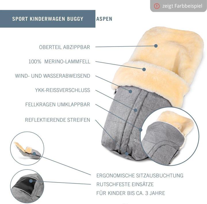 Actual product image Fellhof Fusssäcke für Kinderwagen & Buggys Lammfell-Fusssack Aspen für Buggy, Sport-