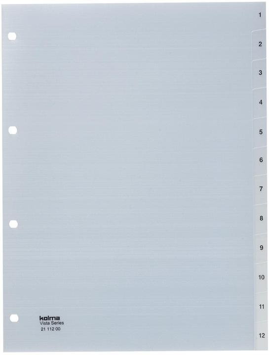 Kolma Intercalaire A4 Vista 1-12 12 pièces transparent incolore