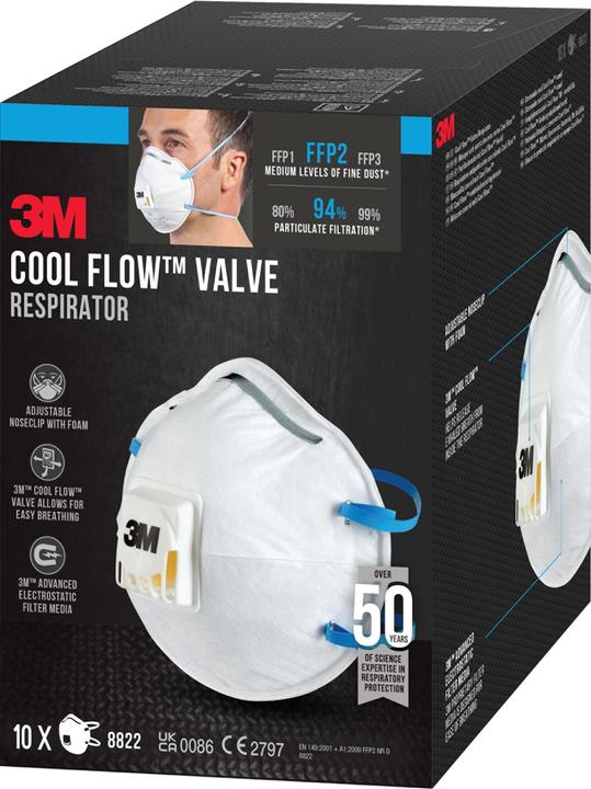 Image du produit 3M Masque de protection respiratoire 8822 (FFP2, 10 x)