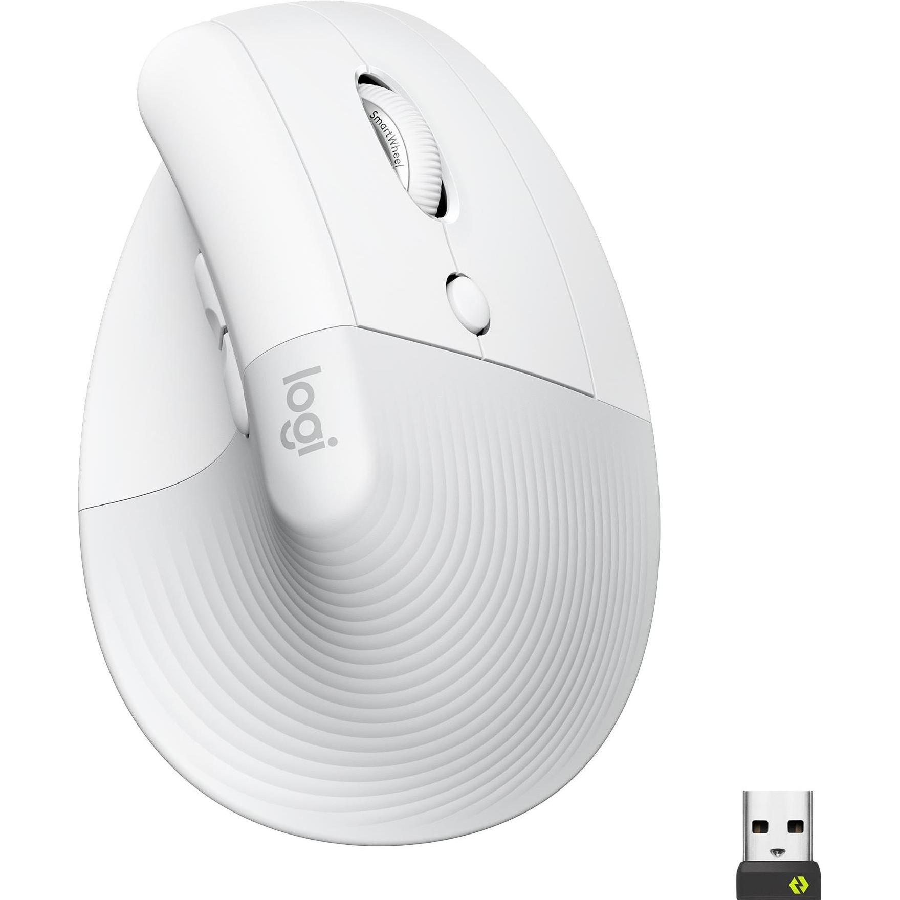 Logitech Lift for Business (Senza fili), Mouse, Bianco