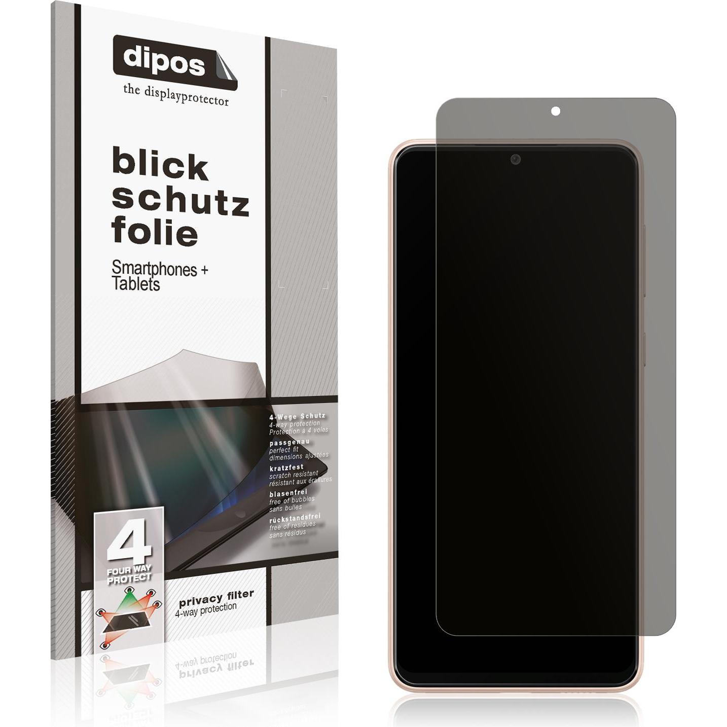 Dipos Blickschutzfolie 4-Way Privacy (1 Stück, Samsung Galaxy A33), Smartphone Schutzfolie, Transparent