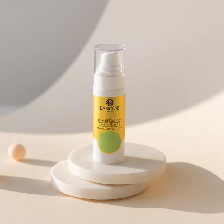 Immagine prodotto BasicLab Siero viso in emulsione con Vitamina C 30ml per pelli secche e miste - Rivitalizza e nutre (30 ml)