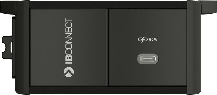 Produktbild IB Connect DIVUS Steckdoseneinheit schwarz 1x Typ 13 1x USB-C 60W 1x HDMI
