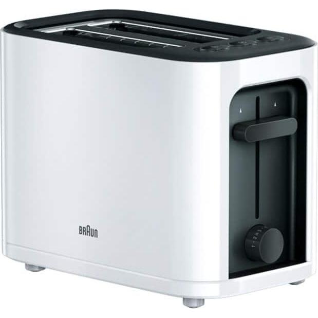 Braun HT3000WH Toaster 2 Scheibe(n), Toaster, Schwarz, Weiss
