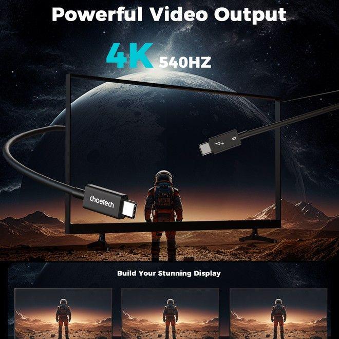 Produktbild Choetech Thunderbolt 5 USB-C zu USB-C Kabel (1 m, 240 W)