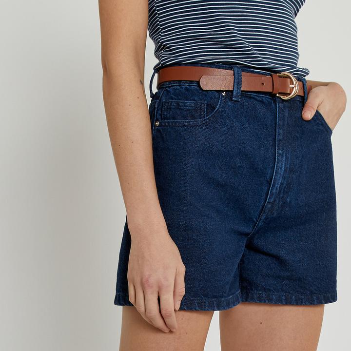 Produktbild La Redoute Collections Jeansshorts mit hohem Bund (40)