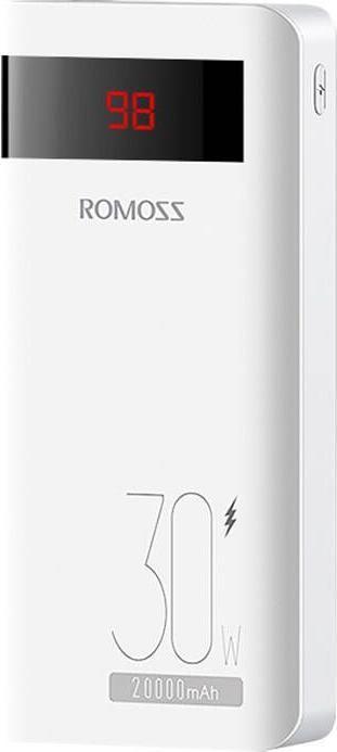Actual product image Romoss Sense6PS Pro Powerbank 20000mAh, 30W (white) (20000 mAh, 30 W, 74 Wh)