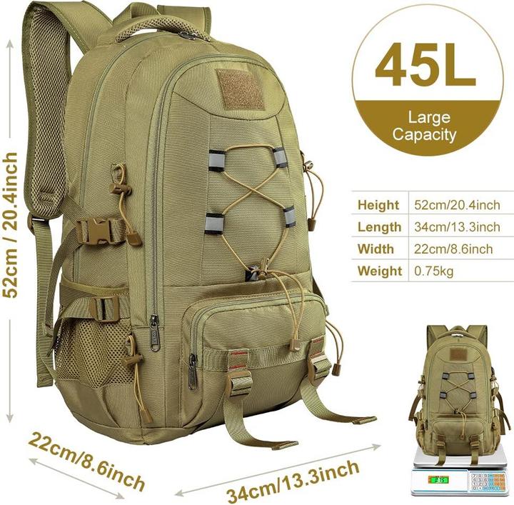 Produktbild Only-Bags.Store Wanderrucksäcke, wasserdichter Laptop-Rucksack, Computer-Freizeitrucksack, Business-Rucksack für (45 l)