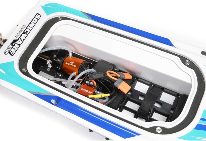 Actual product image ProBoat Sonicwake V2 36" Self-Righting Race Boat Brushless Deep-V RTR White/Blue