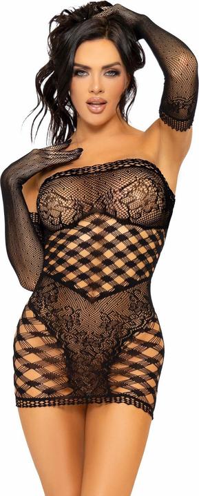 Actual product image Leg Avenue Tube Dress And Gloves One Size Fits All - Black (One size)