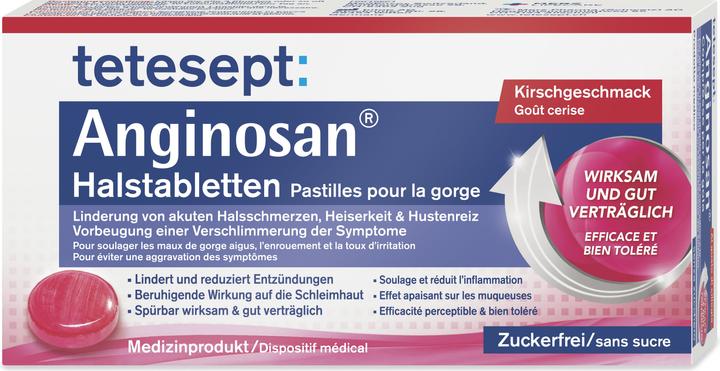 Produktbild Tetesept Anginosan Halstabletten Kirsche 24 Lutschtabletten (24 Stück)