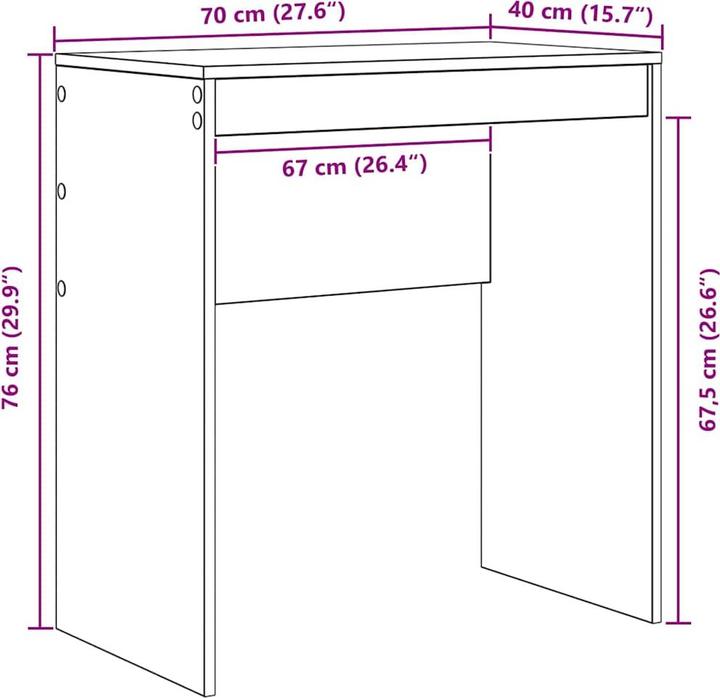 Immagine prodotto vidaXL Kompakter Schreibtisch (70 x 40 x 76 cm)