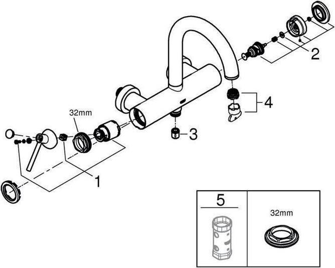 Produktbild Grohe Atrio Einhand-Wannenbatterie