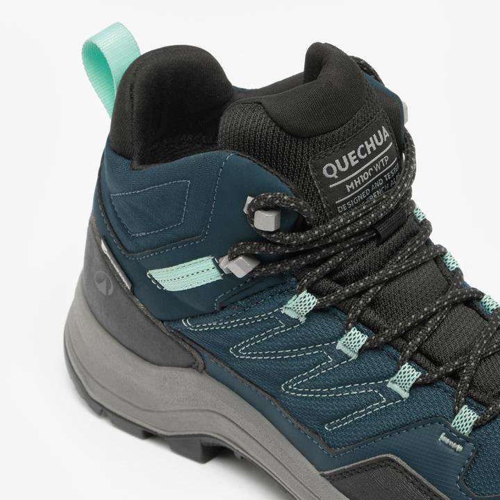 Image du produit Quechua Chaussures imperméables de randonnée montagne femme, MH100 mid vert (38)