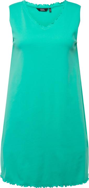 Actual product image Ulla Popken Lettuce Edge V-Neck Knit Tank Tunic Dress (54)