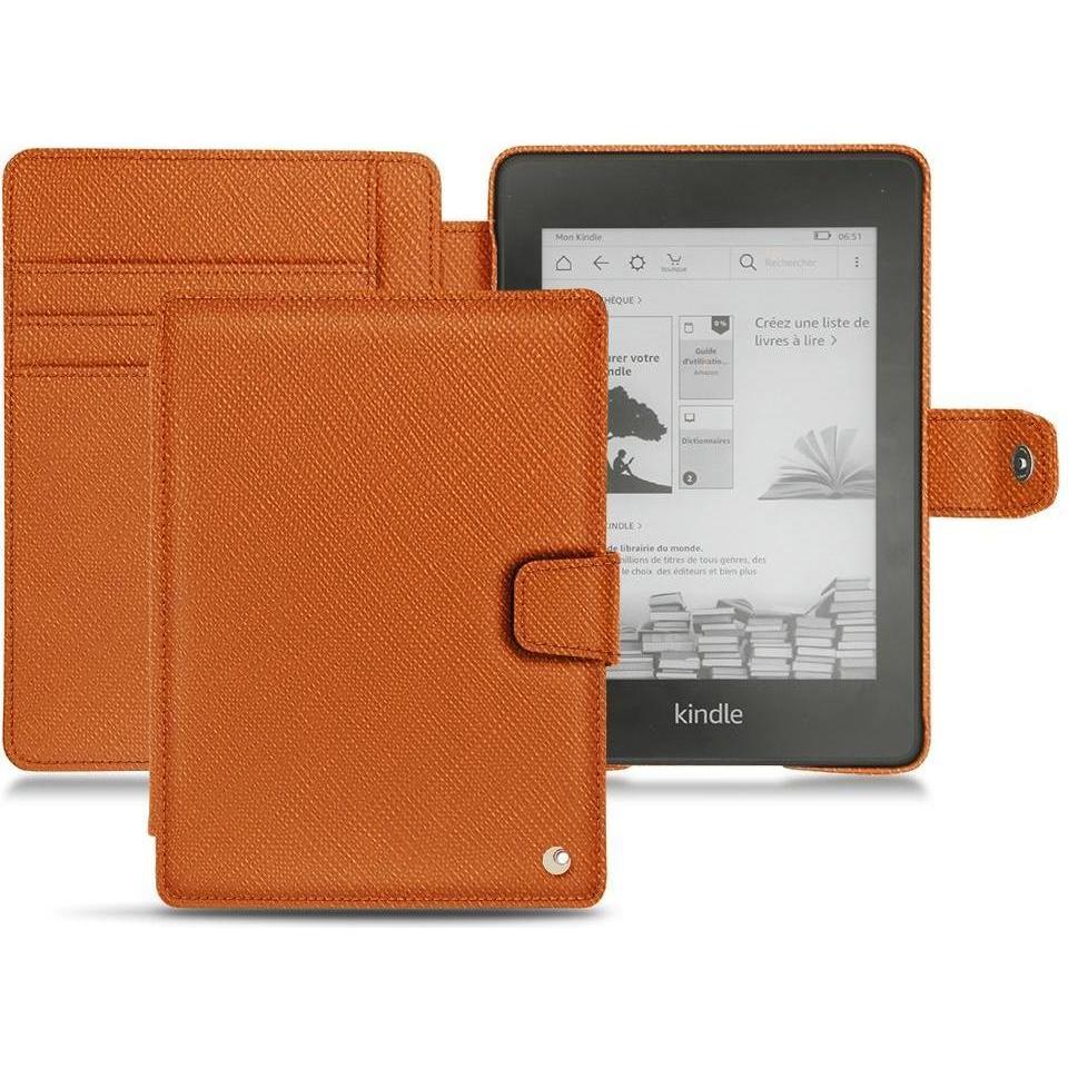 Noreve Lederschutzhülle Wallet (Kindle Paperwhite 2018), eReader Zubehör, Orange
