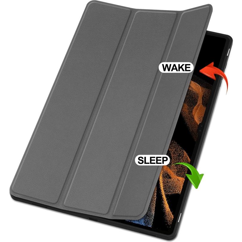 Thumbnail - Cover-Discount Galaxy Tab S10 Ultra - Smart Case Pencil Halter (Galaxy Tab S10 Ultra), Tablet Hülle, Grau