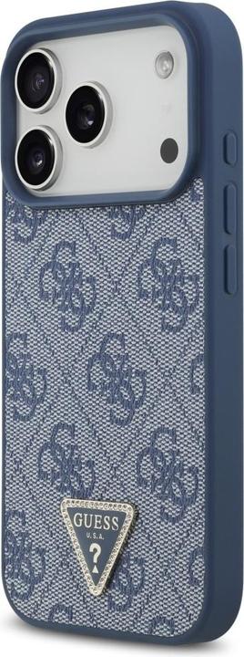 Produktbild Guess - Leather 4G Triangle Strass MagSafe (GUHMP17LP4TDPLB) - iPhone 17 Pro - Blue (Apple iPhone 17 Pro)