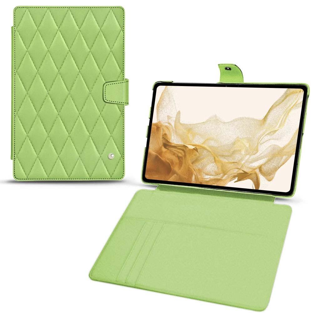 Noreve Lederschutzhülle Wallet (Galaxy Tab S8), Tablet Hülle, Grün